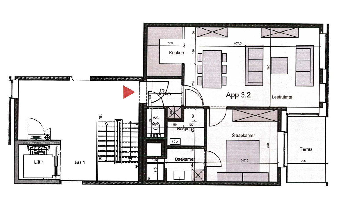 Appartement te  koop in Wervik 8940 125000.00€ 1 slaapkamers 63.55m² - Zoekertje 14696